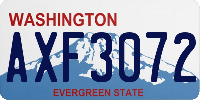 WA license plate AXF3072