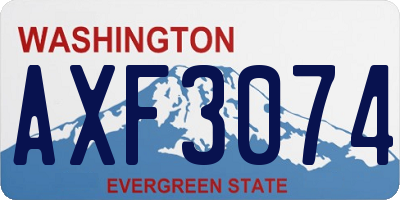 WA license plate AXF3074