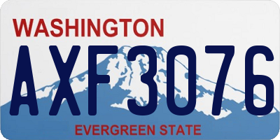 WA license plate AXF3076