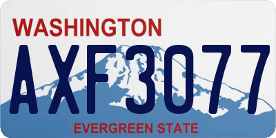 WA license plate AXF3077