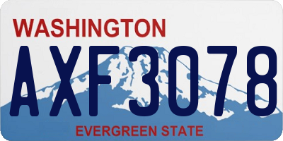 WA license plate AXF3078