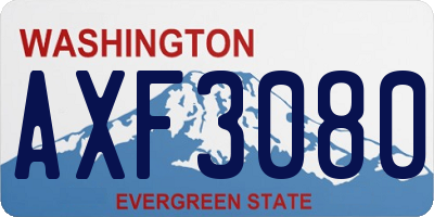 WA license plate AXF3080