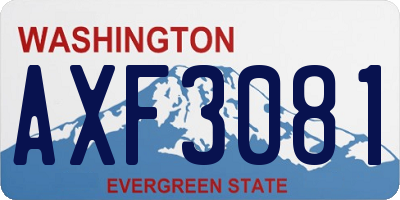 WA license plate AXF3081