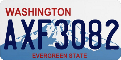 WA license plate AXF3082