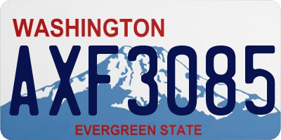 WA license plate AXF3085