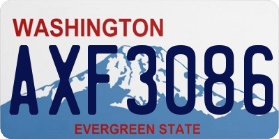 WA license plate AXF3086