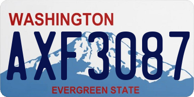WA license plate AXF3087