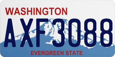 WA license plate AXF3088