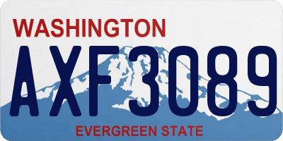 WA license plate AXF3089