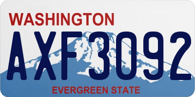 WA license plate AXF3092