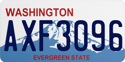 WA license plate AXF3096