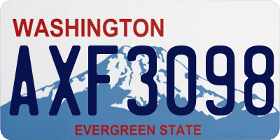WA license plate AXF3098