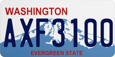 WA license plate AXF3100