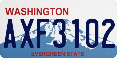 WA license plate AXF3102