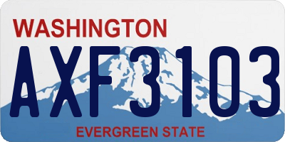 WA license plate AXF3103