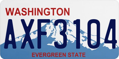 WA license plate AXF3104