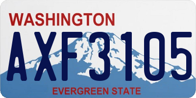 WA license plate AXF3105