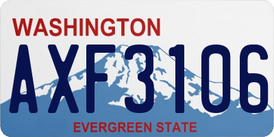 WA license plate AXF3106