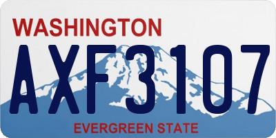 WA license plate AXF3107