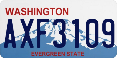 WA license plate AXF3109