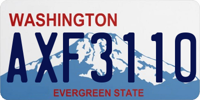 WA license plate AXF3110