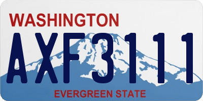 WA license plate AXF3111