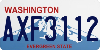WA license plate AXF3112