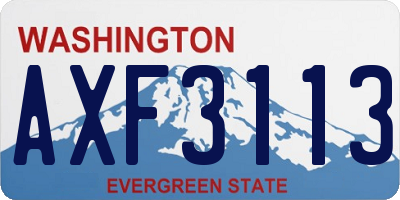 WA license plate AXF3113