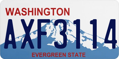 WA license plate AXF3114