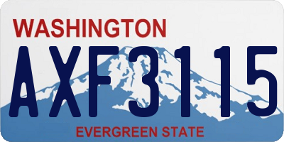 WA license plate AXF3115