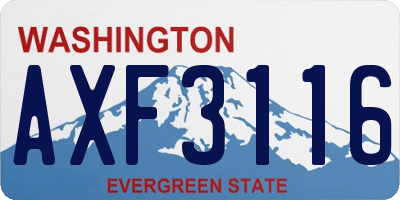 WA license plate AXF3116