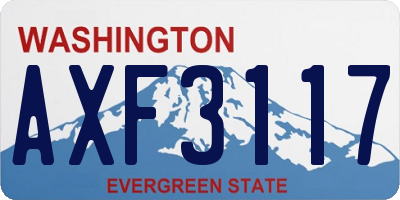 WA license plate AXF3117