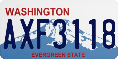 WA license plate AXF3118