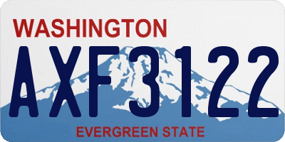 WA license plate AXF3122