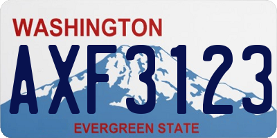 WA license plate AXF3123