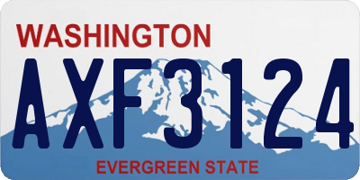 WA license plate AXF3124