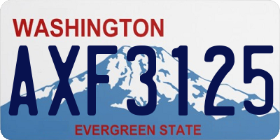 WA license plate AXF3125