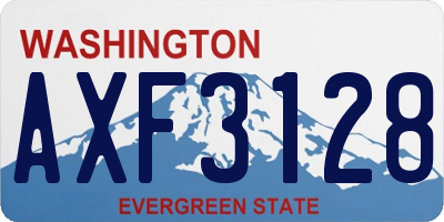WA license plate AXF3128