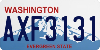 WA license plate AXF3131