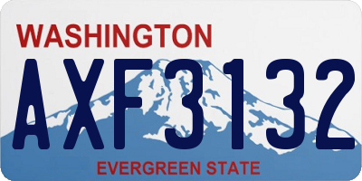 WA license plate AXF3132