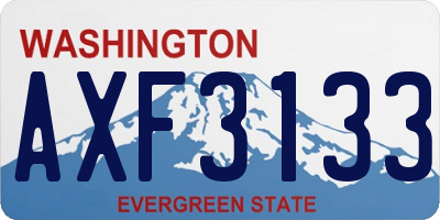 WA license plate AXF3133