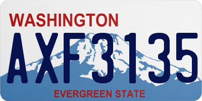 WA license plate AXF3135