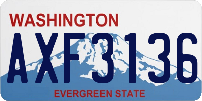 WA license plate AXF3136