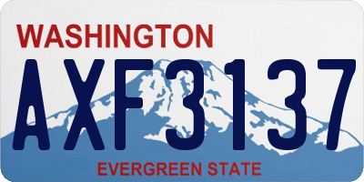WA license plate AXF3137