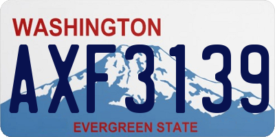 WA license plate AXF3139