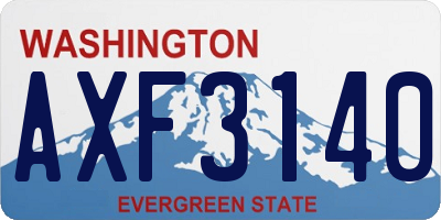 WA license plate AXF3140