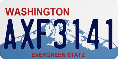 WA license plate AXF3141