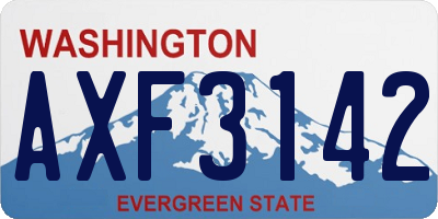 WA license plate AXF3142