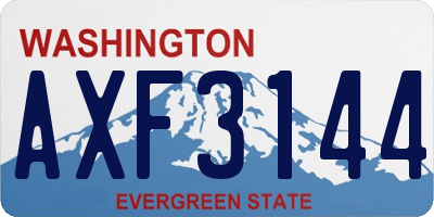 WA license plate AXF3144