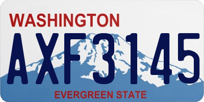 WA license plate AXF3145